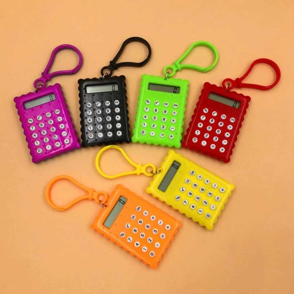 Custom Logo Mini Calculadora Pocket Student Mini Calculadora Electrónica Galleta Shape School Office Supplies Mini Calculadora