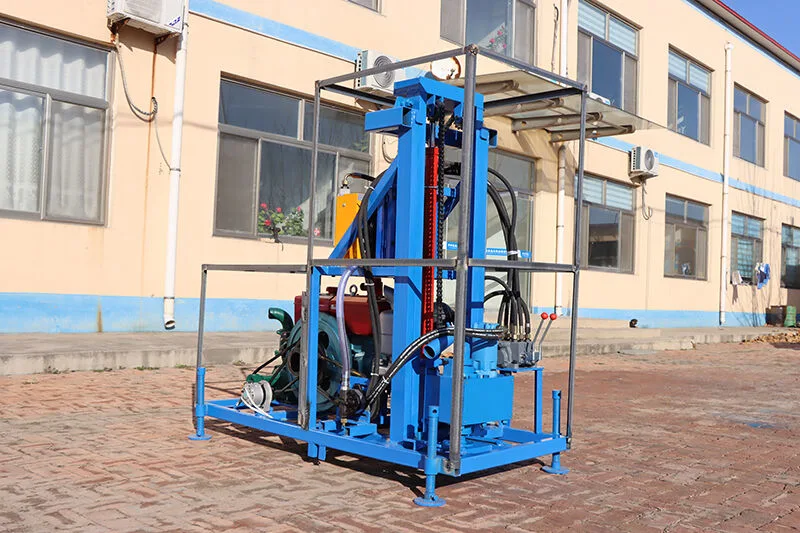 22HP Small Portable Diesel Trailer Mounted Rock Core Borehole Drill Machine 150m Hydraulic Rotary Mine Hole Deep Water Bore Well Drilling Rig