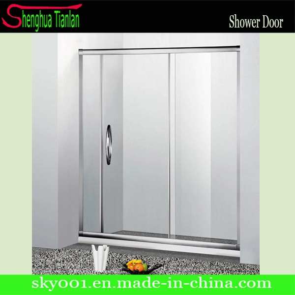 Stainless Steel Fiberglass Bathroom Glass Sliding Shower Door (TL-403)