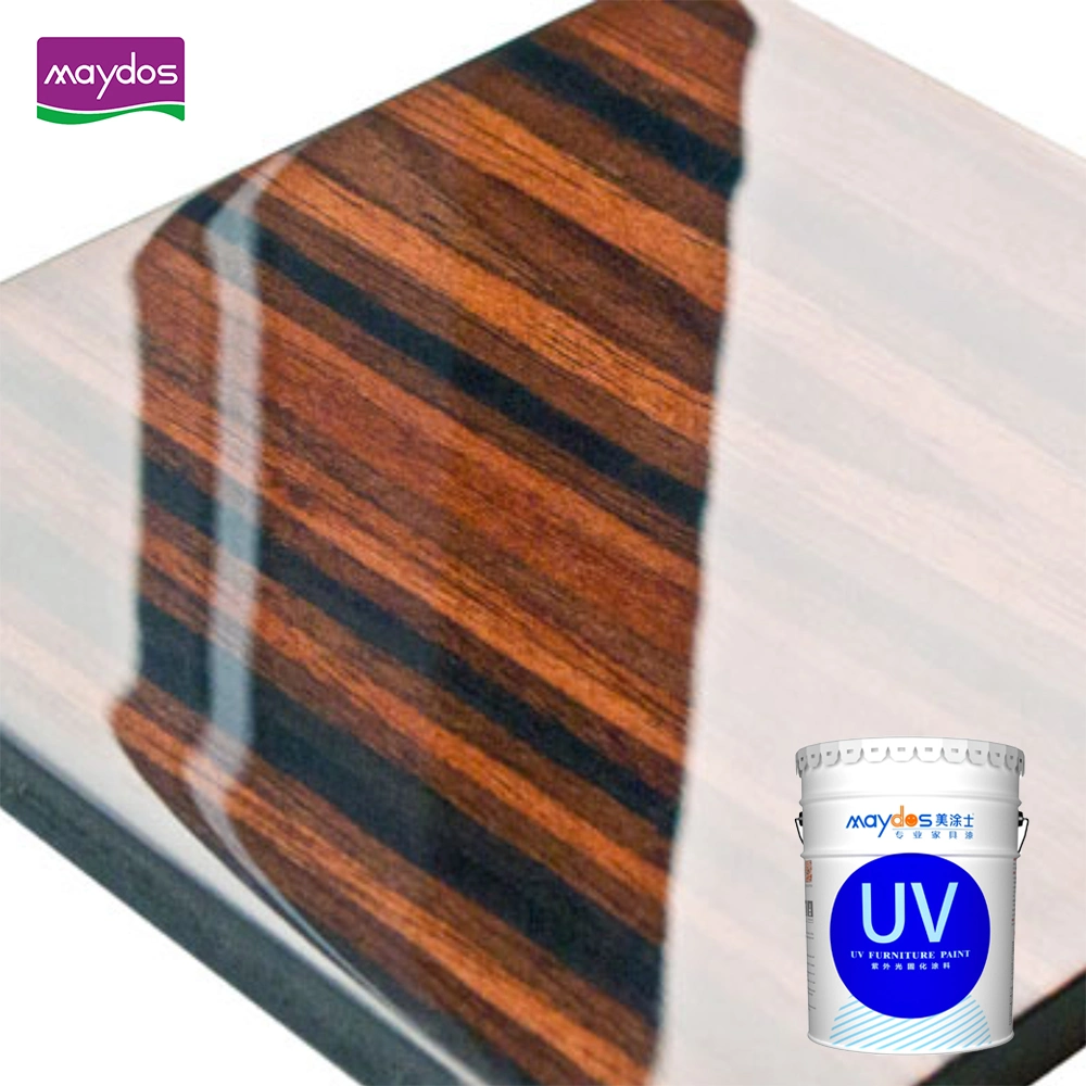 High Glossy Finish Yellow Resistance UV Wood Varnish by Curtain Machine