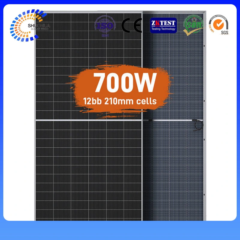 Solar Panel All Black 690W 695W 700W 132cells Mono Half Cell Solar Panel Black Frame Promotional Stock Shm685W Photovoltaic Solar Panel