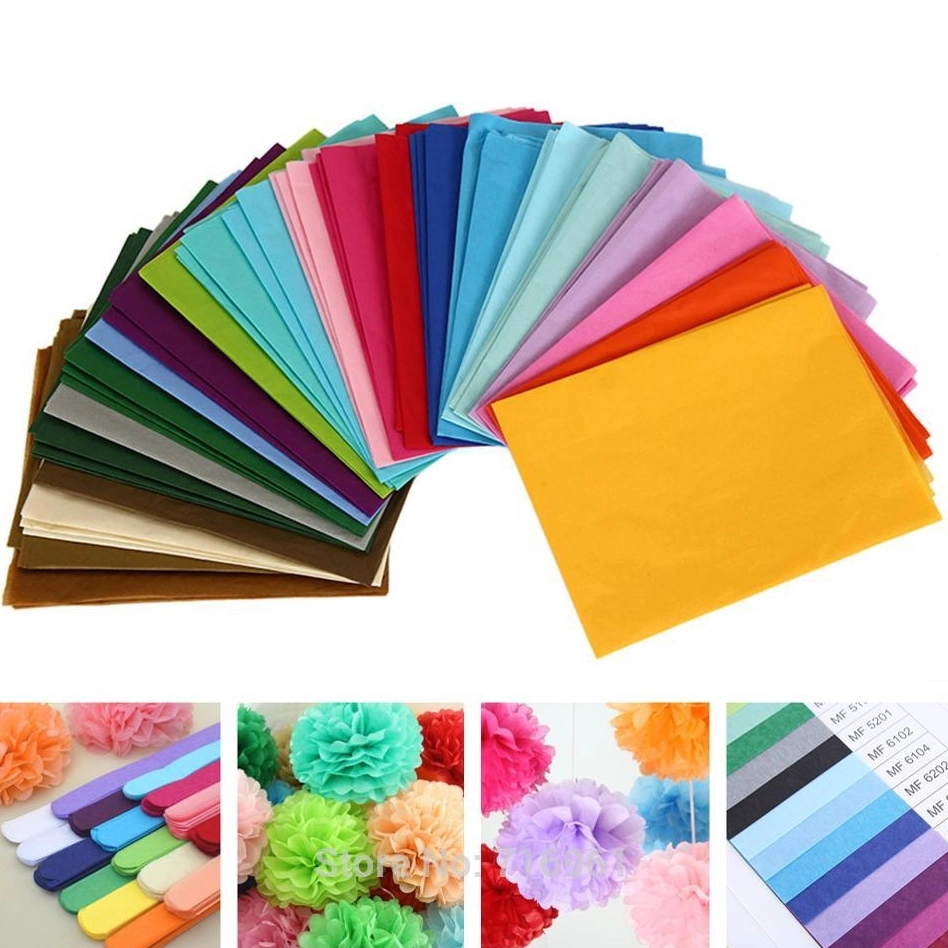 Hoja de colorido envoltorio para regalo personalizadas pañuelos de papel Kraft de embalaje ecológico envoltura Flor 20hojas/Pack