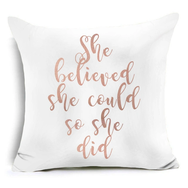 Rose Gold Printing Decoration Pillow on Sofa