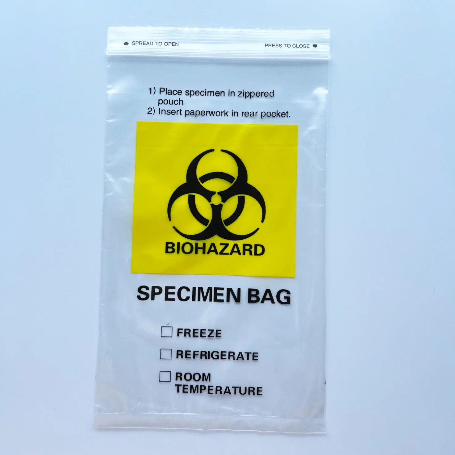 Customized 3 Layers / 4 Layers Laborary Eco-Friendly Biohazard Medical Sample Dental Kangaroo Transport Collection 95kpa Zipper Specimen Bag