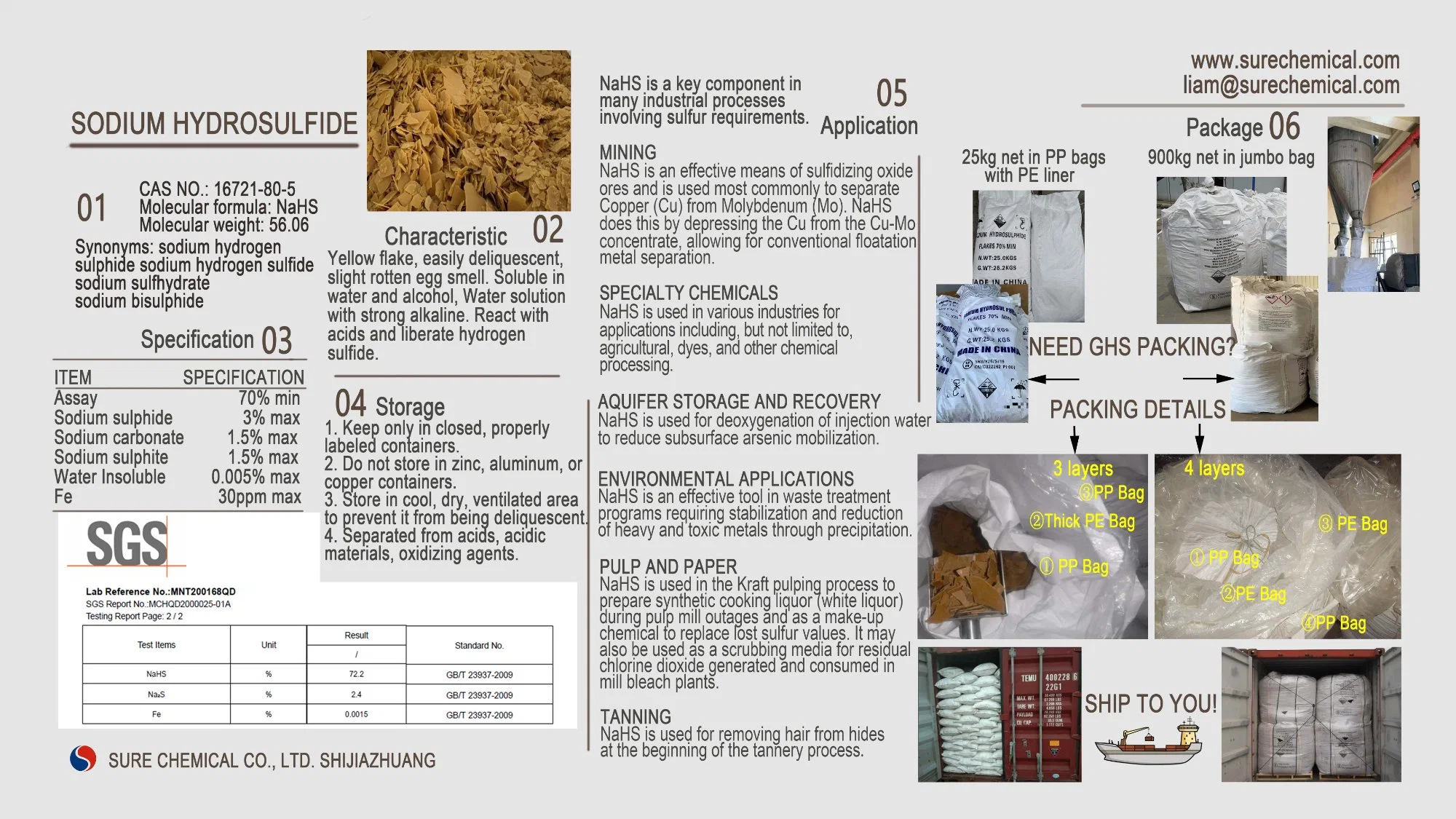 Reliable Chinese Supplier for Sodium Hydrosulfide 70%Min Flake!