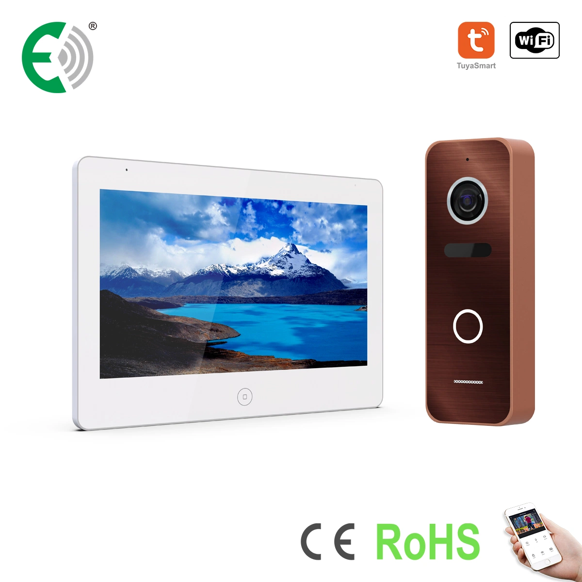 0,1-Zoll-UTP/IP-WiFi-Heimüberwachungs-Digital-Touchscreen-Video-Doorphone