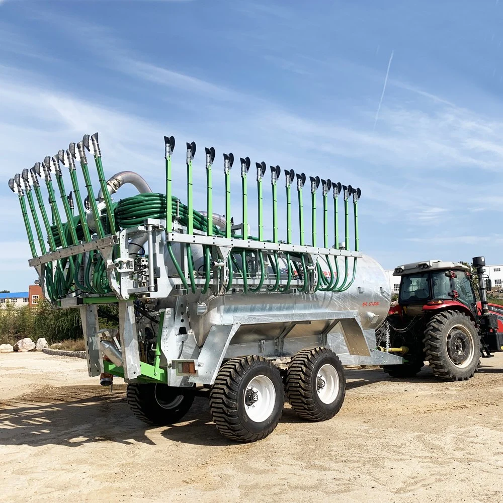 Tractor Powered papilla líquido fertilizante del estiércol del depósito de la difusión de la máquina con las mangueras de pulverización