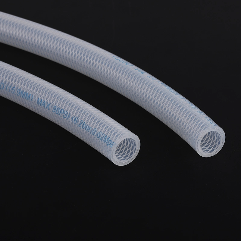 Printable Character Food Grade Flexible Polyester Fiber Braided Reinforced Silicone Hose Tube