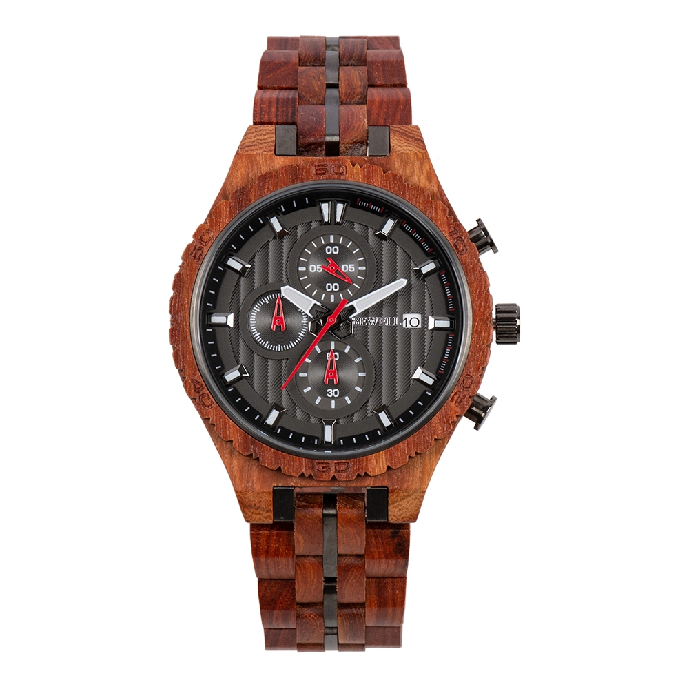 Nouveau modèle de gros de la MODE HOMMES MONTRES Chronographe en bois