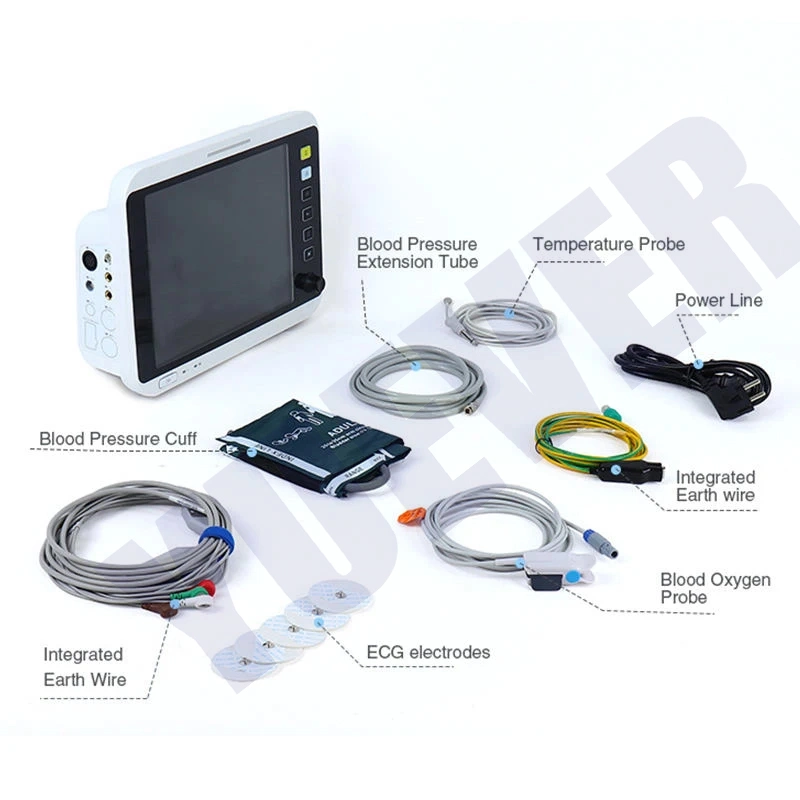 Yuever Medical Multi-Parameter Portable Veterinary Monitor Vet Hospital Use Critical Care Veterinary Monitoring