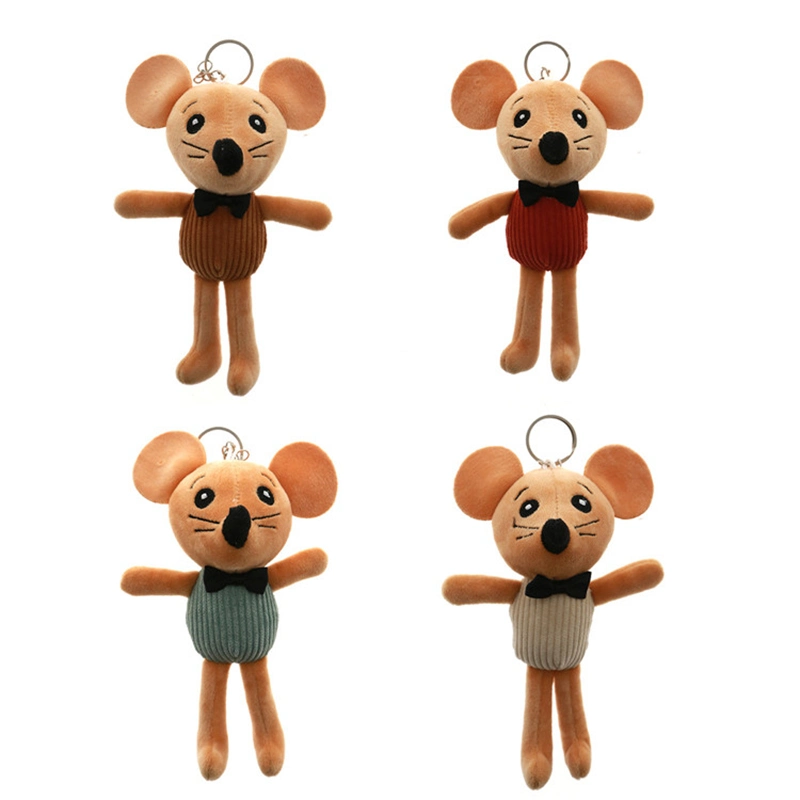 Color Customized 15cm Lovely Soft Stuffed Animal Pendant Plush Keychain Mouse