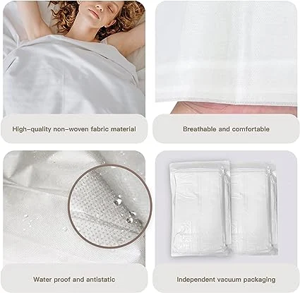 Disposable Bed Sheets, Disposable Travel Sheets for Travel with Quilt Cover and Pillowcase, Disposable Bedding Disposable Sheets for Hotel Hospital