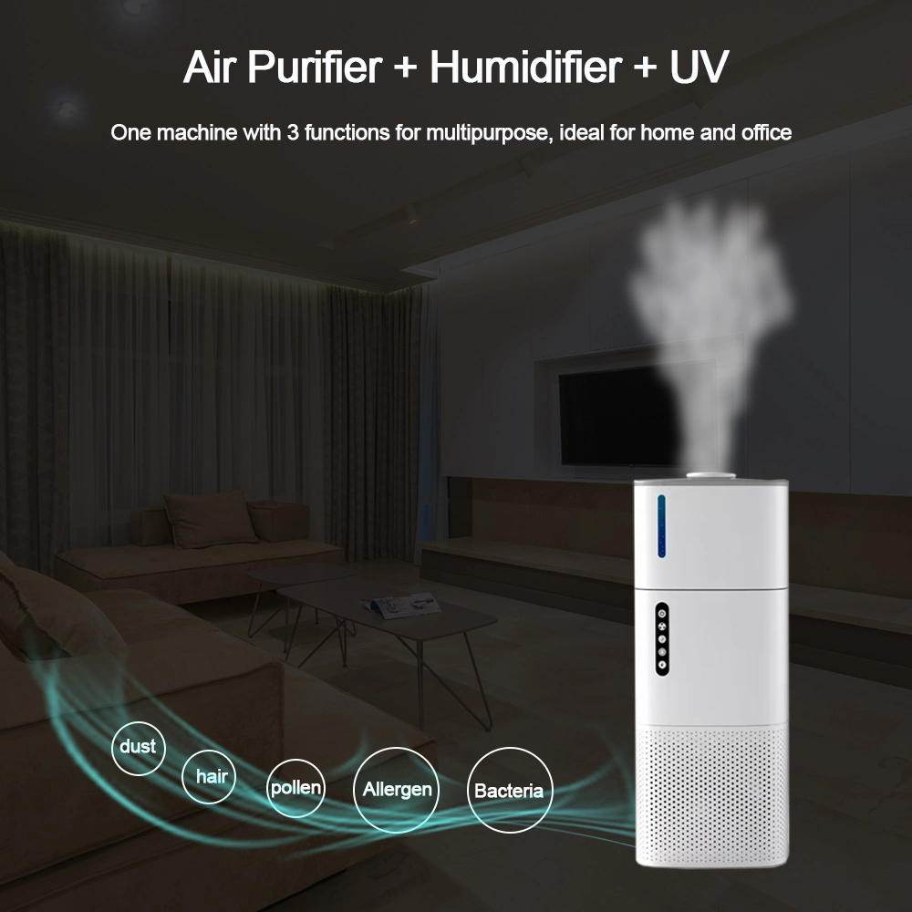 2023 New UVC H12 HEPA Filter Air Purifier with Humidifier for Home