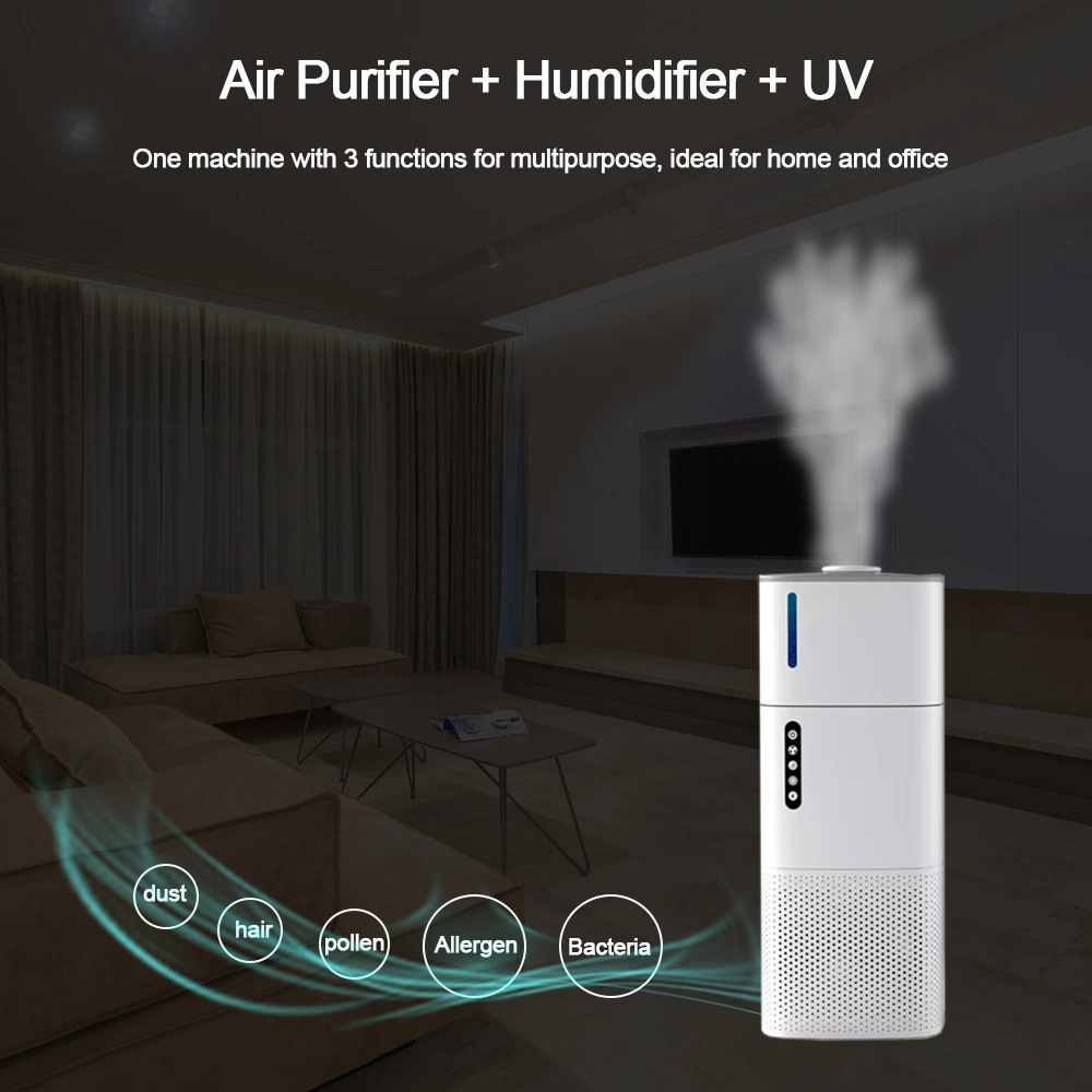 2023 novo purificador de ar com humidificador HEPA UVC H12 Para Casa