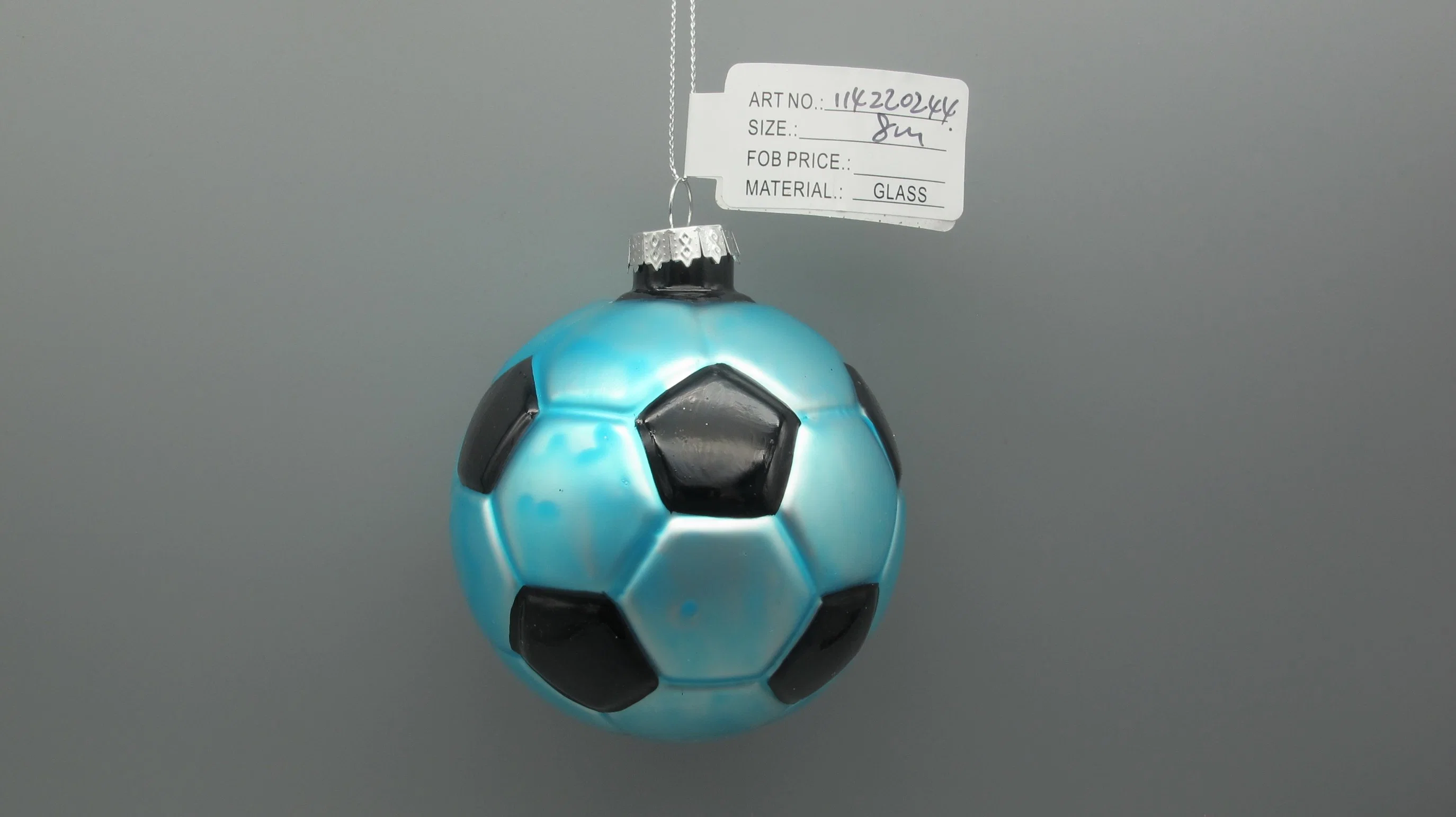 2023 Fußball-Form Weihnachtsbaum Glasbälle für Weihnachtsgeschenk