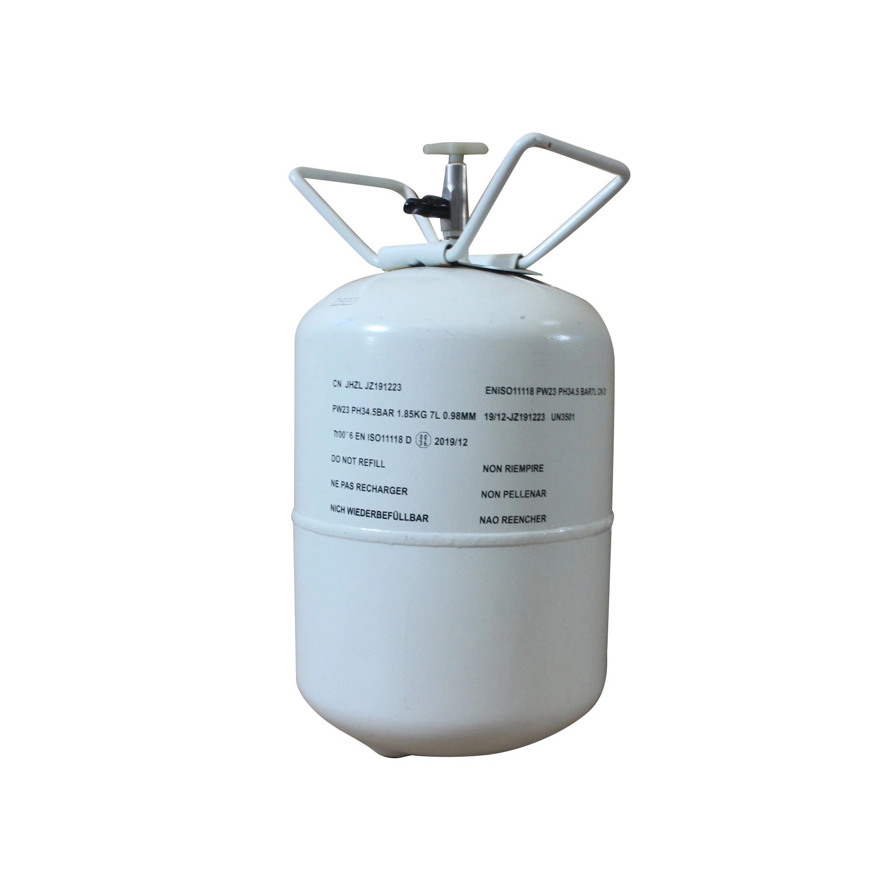 13L Empty Disposable Cylinder Fitted with Valve and DIP Tube