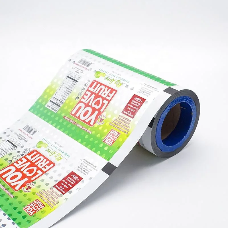 Customized Printing Sachet Packaging Rollstock Plastic Candy Film Roll Packaging with Printing