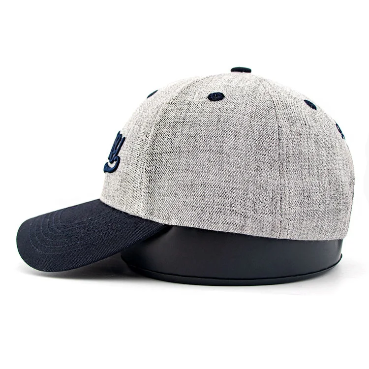 Haute qualité Deux tonalités de coton de la Couronne des casquettes de baseball des chapeaux de gros logo personnalisé 6 Panel Hat Casquette de baseball brodée