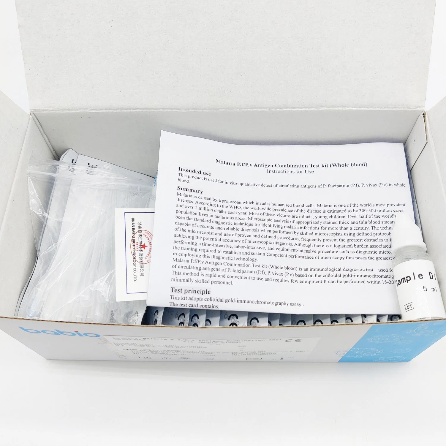 Accurate Whole Blood Malaria PF Test Kits Test De Malaria