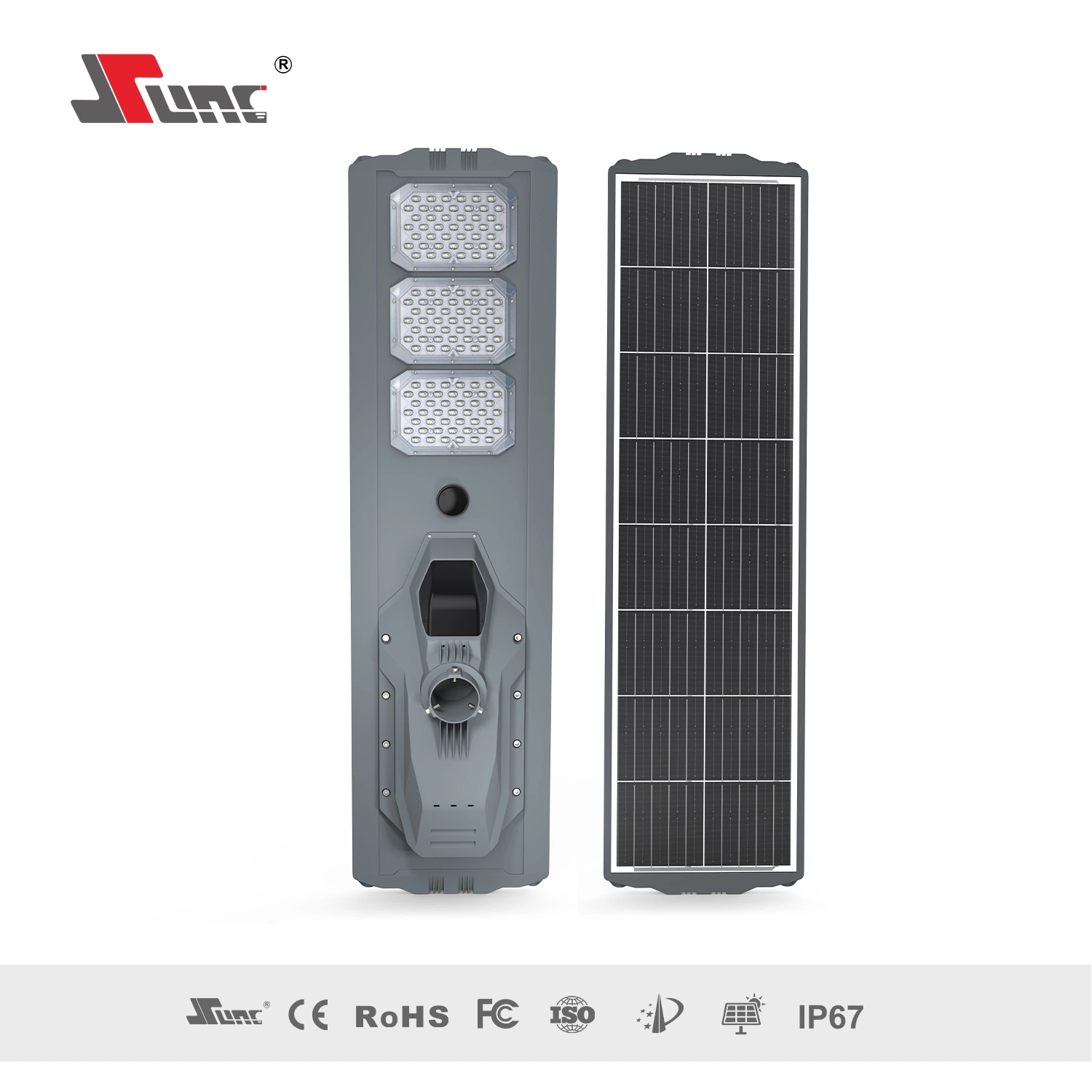 Sunc Hot Sale 100W 200W 300W 400W Outdoor Lighting Street High Way Lighting IP65 8m Pole Aluminium Starship I All in One Solar Street Light with Motion Sensor