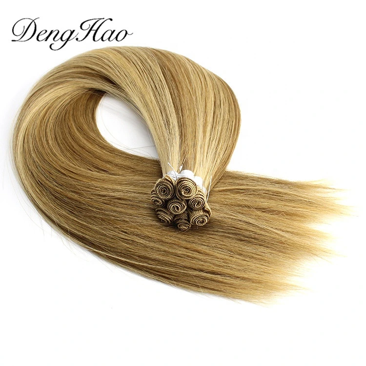 Top Quality Factory Wholesale/Supplier Human Hair Extensions Bundles Hand-Tied Hair Weft