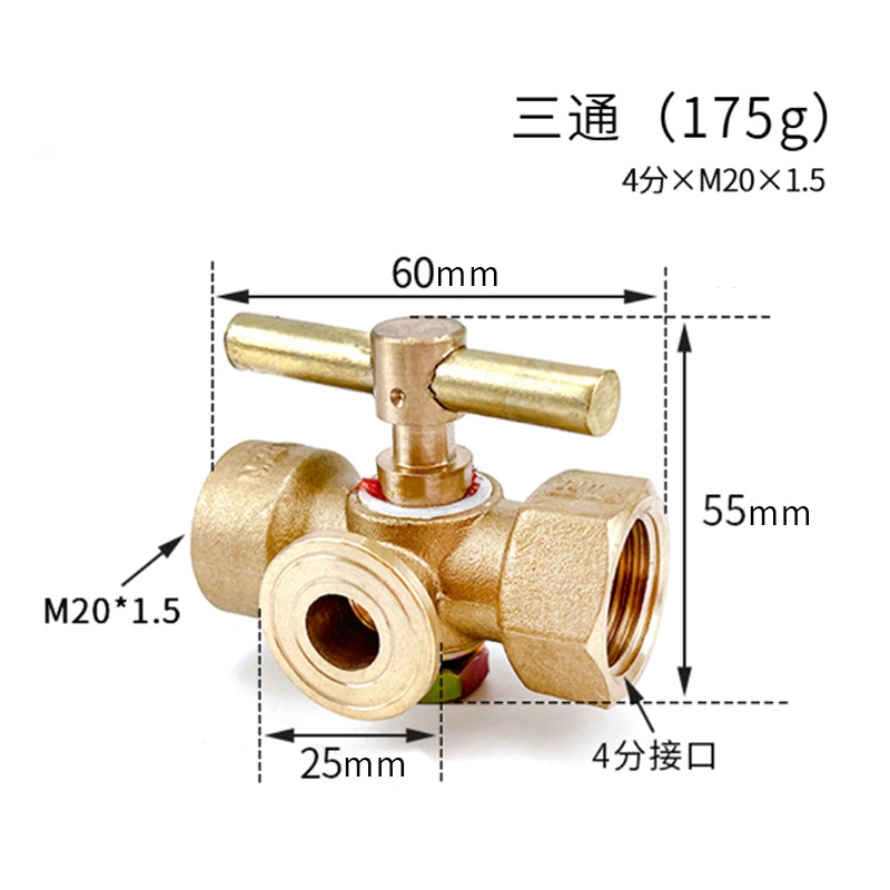 Brass High Pressure Three-Way Plug Valve