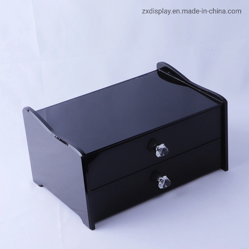 Custom Black Hotel Amenity Tray Acrylic Bathroom Waterproof Storage Box