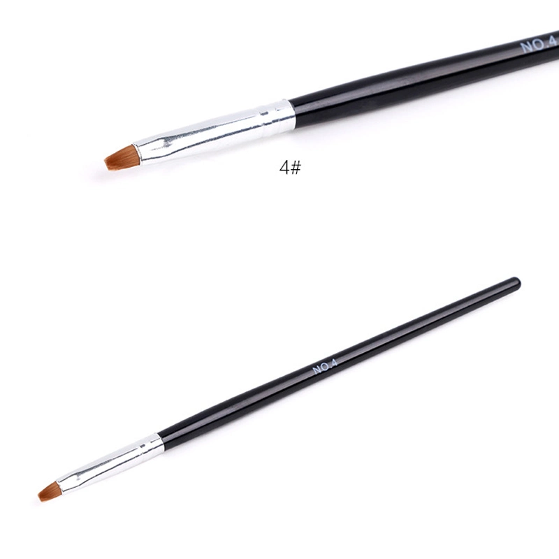 Black Handle Pattern Painting Brush UV Gel Extension Builder Coating Nail Drawing Pen