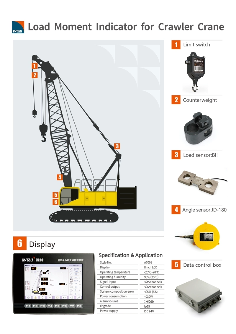 Yichang Wtl A700 Crane Computer Safety Devices with Crane Sensors for Ihi 100t Crawler Crane