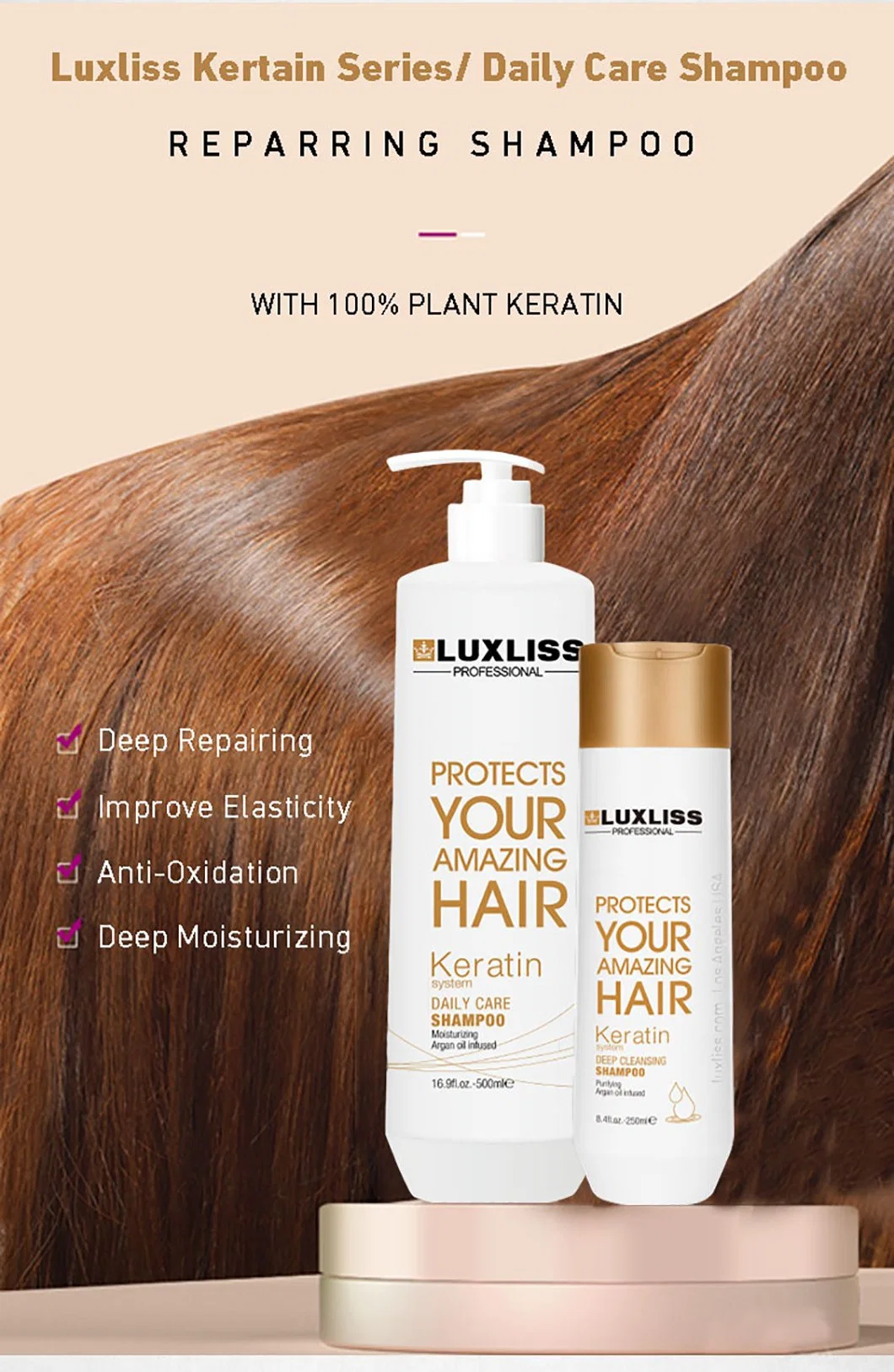 Luxliss Brand Professional Salon Hair Care Product Deep Cleansing Shampoo