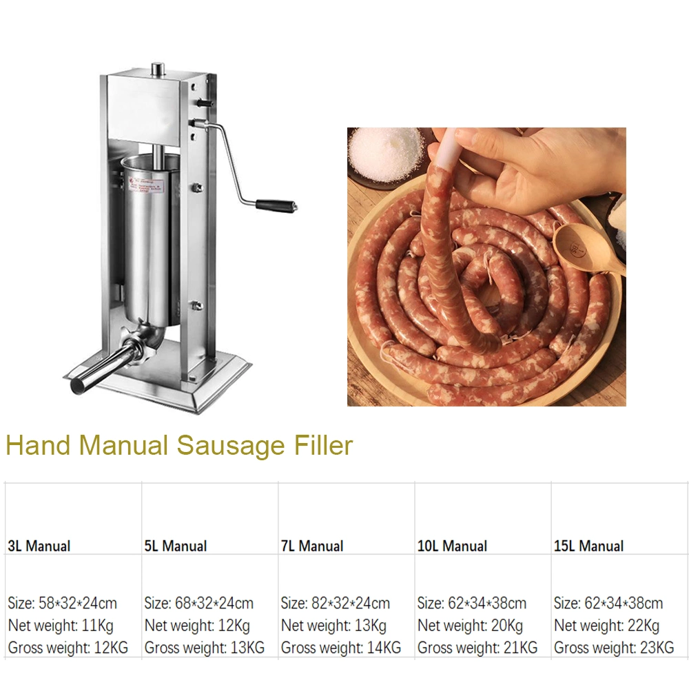 7L Capacity Hand Manual Sausage Filling Machine Good Price Kitchen Appliance for Sausage Production Line (QH-M7L)