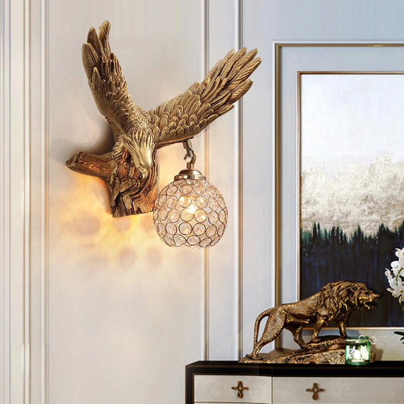 Nordic Style Creative Eagle Wall Lamp Livingroom Background Animal Decoration