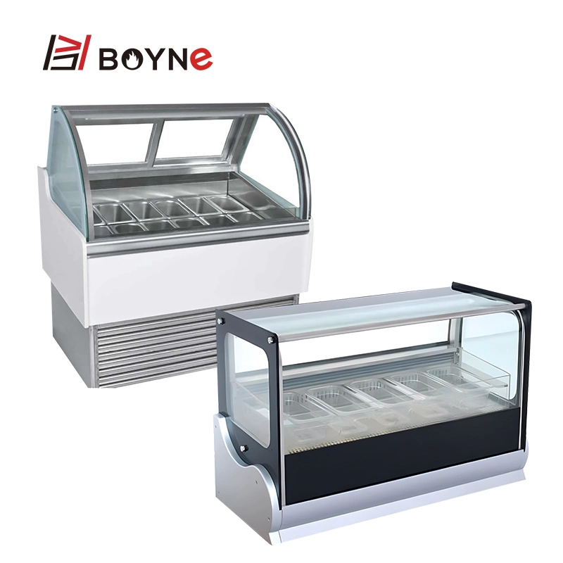 Bubble Tea Shop Material Chiller Showcase Ice Cream Display Freezer