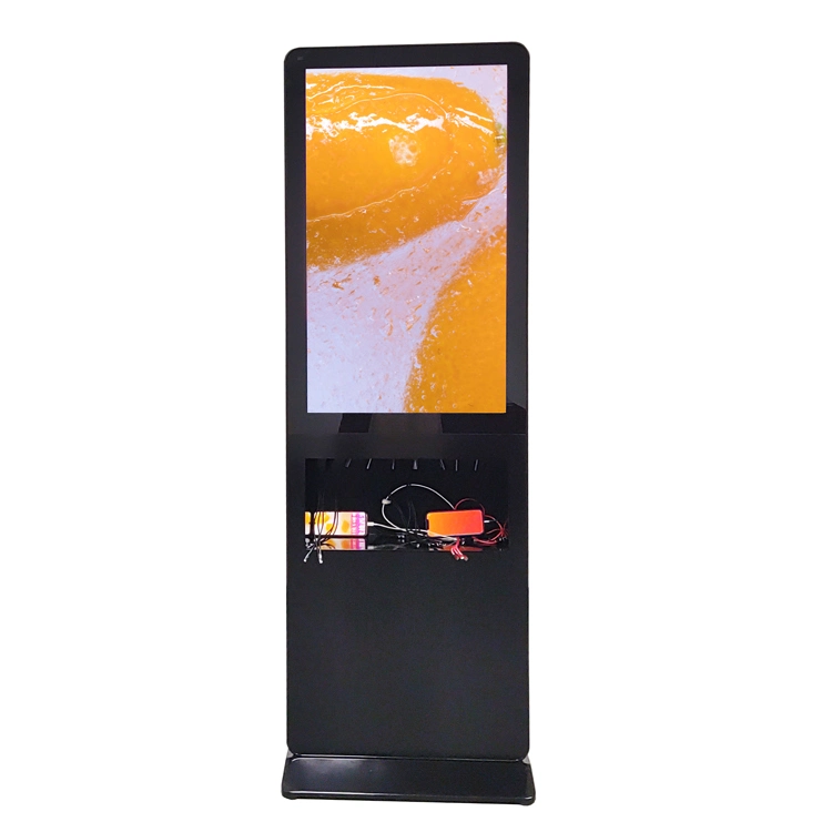 Leitor de Kiosk LCD de 43 polegadas para publicidade com estação de carregamento Telemóvel