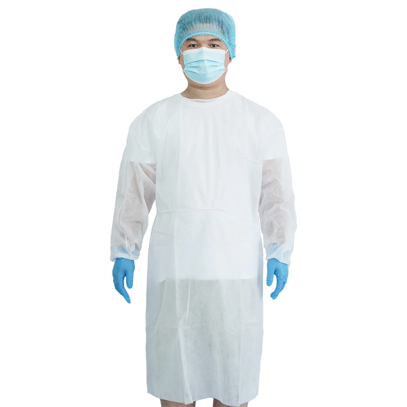 Precio barato azul amarillo verde blanco vestido de aislamiento no tejido médico