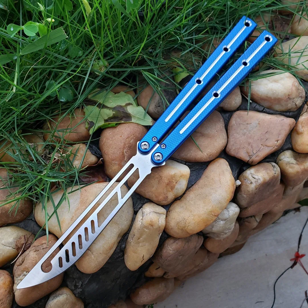 Theone Blue Sea Monster High-End Integrated Aluminum Handle Butterfly Knife Exercise