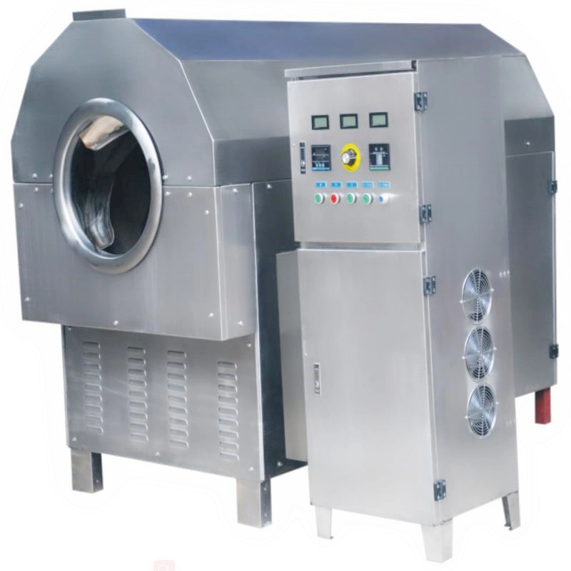 Industrial Coffee Bean Nut Peanut Roaster Continuous Electric Sunflower Seed Drum Roasting Machine