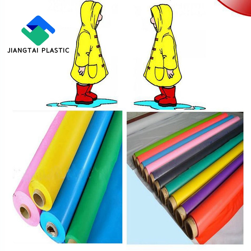 Jiangtai High Glossy Solid Color Red Flexible PVC Film for Packaging Bag, Handbag, Furniture, Decorative, Raincoat