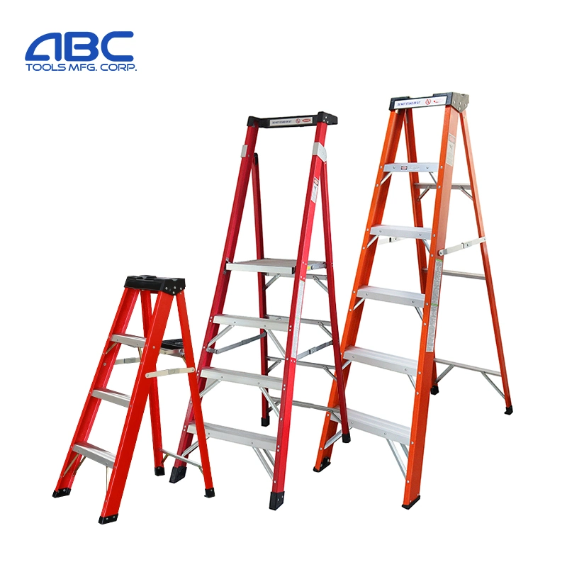 4 5 6 7 8 9 Steps Folding Fiberglass Ladder with CSA/ANSI/En131 Certification for Use Around Electricity