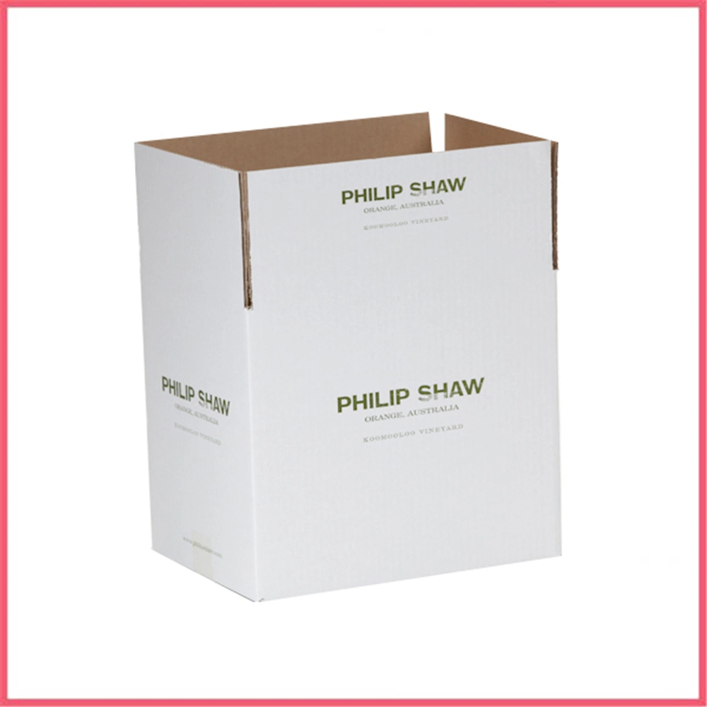 Custom Printed Paper Corrugated Packaging Box for Glass Wine Bottles