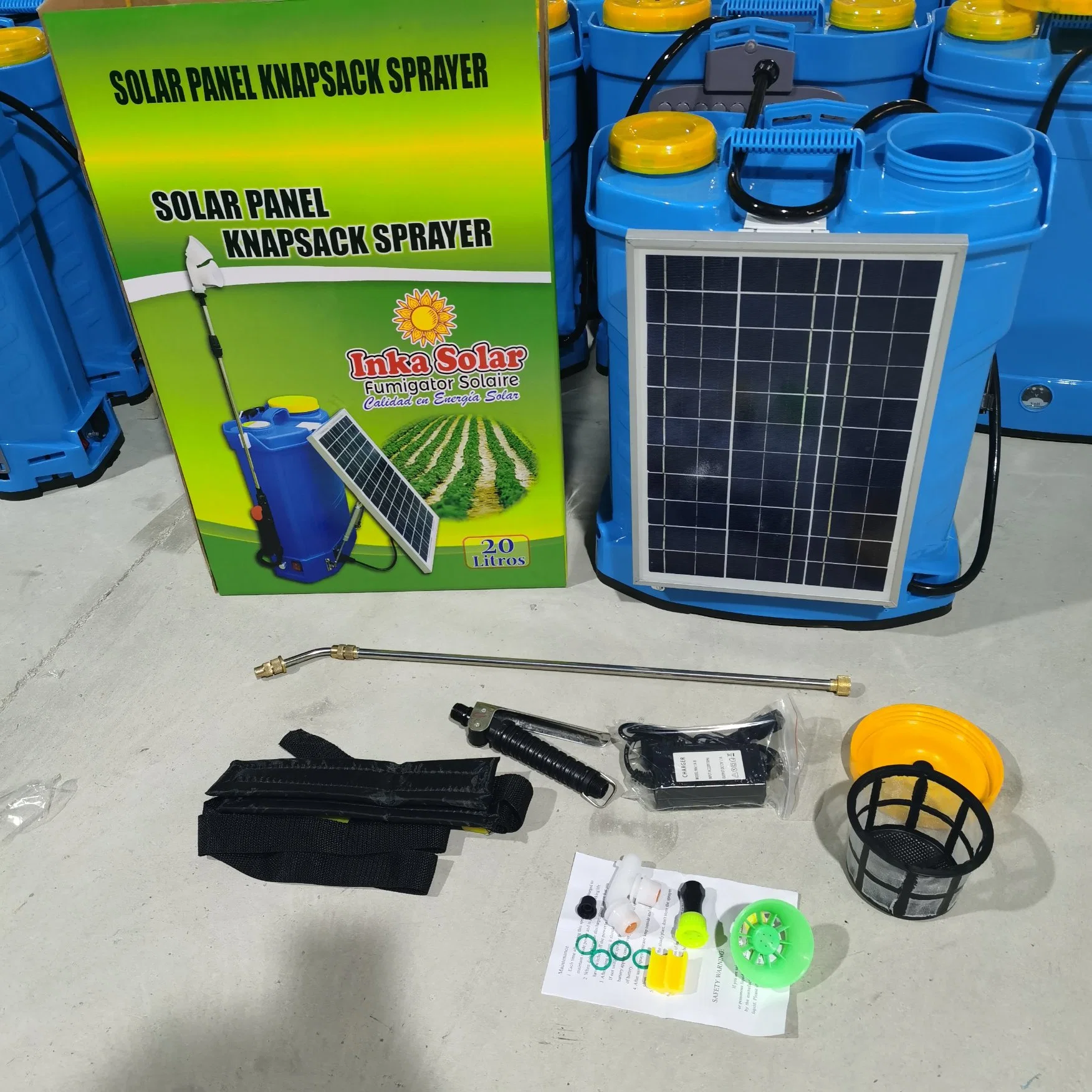 18L Agricultura Knapsack batería bomba operada Electric 2 en 1 pulverizador solar