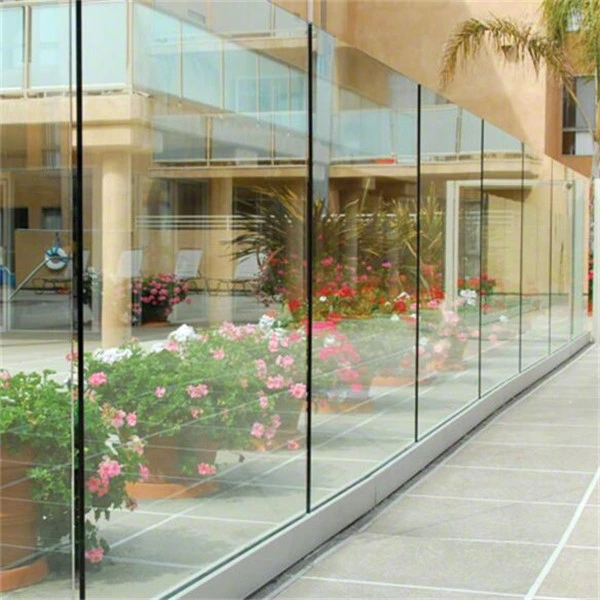 Base Aluminum U Channel Glass Balustrade Staircase Glass Railing for Stair and Balcony Railing