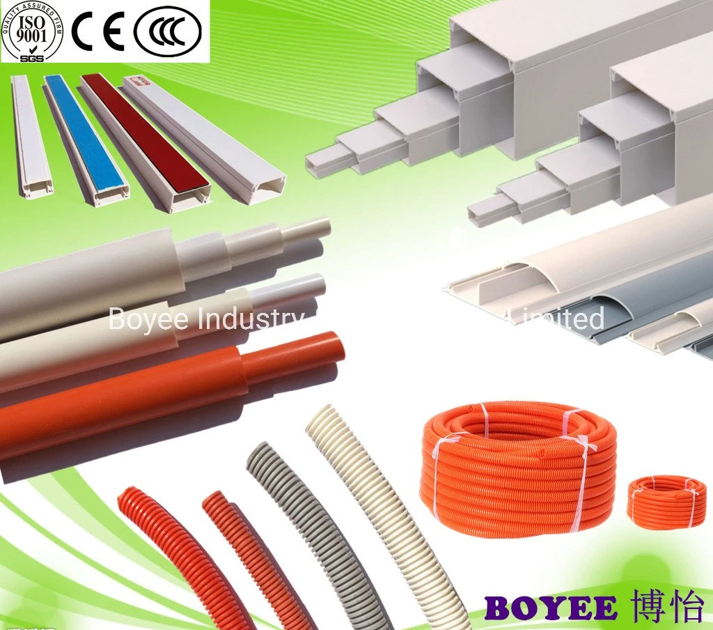 Fire Retardant Plastic PVC Electrical Wiring Tube Protector Cable / 180 Bending Degree Bendable Pipe Conduit PVC Conduit Pipe with Bottle Neck for Wiring Cable