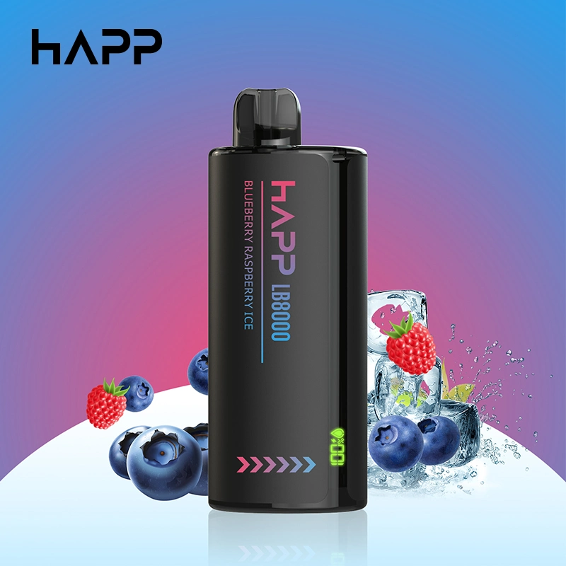 شاشة LED بتصميم جديد من Happ 8000puffs السجائر الإلكترونية، Vape قابل للاستخدام مرة واحدة Pen Pugs