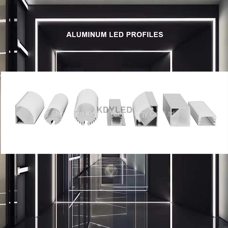 OEM personalizados Perfil de extrusión de aluminio LED luces tiras de perfiles de aluminio personalizado