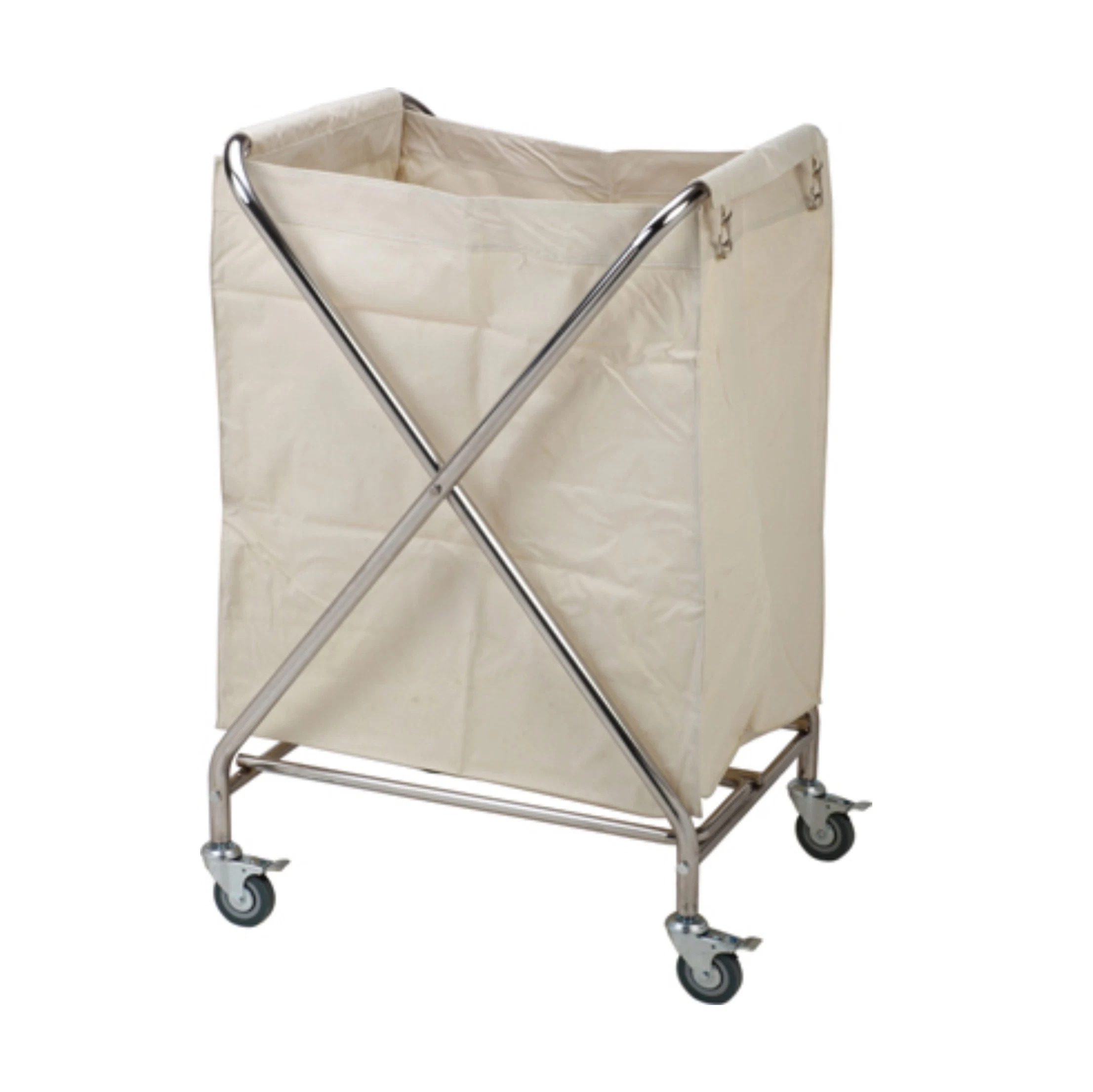 Maid Cart Stainless Steel Hotel Handrail Linen Trolley / Laundry Trolley Fw-13A