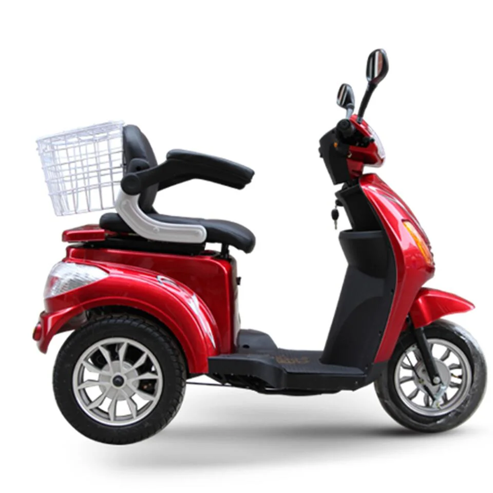 00: 20 10 Inch Fashion Retro Vespa Handicapped Obese Person Auxiliry Reverse Gear Three Speed Rear Drive ABS Plastic Electric Tricycle