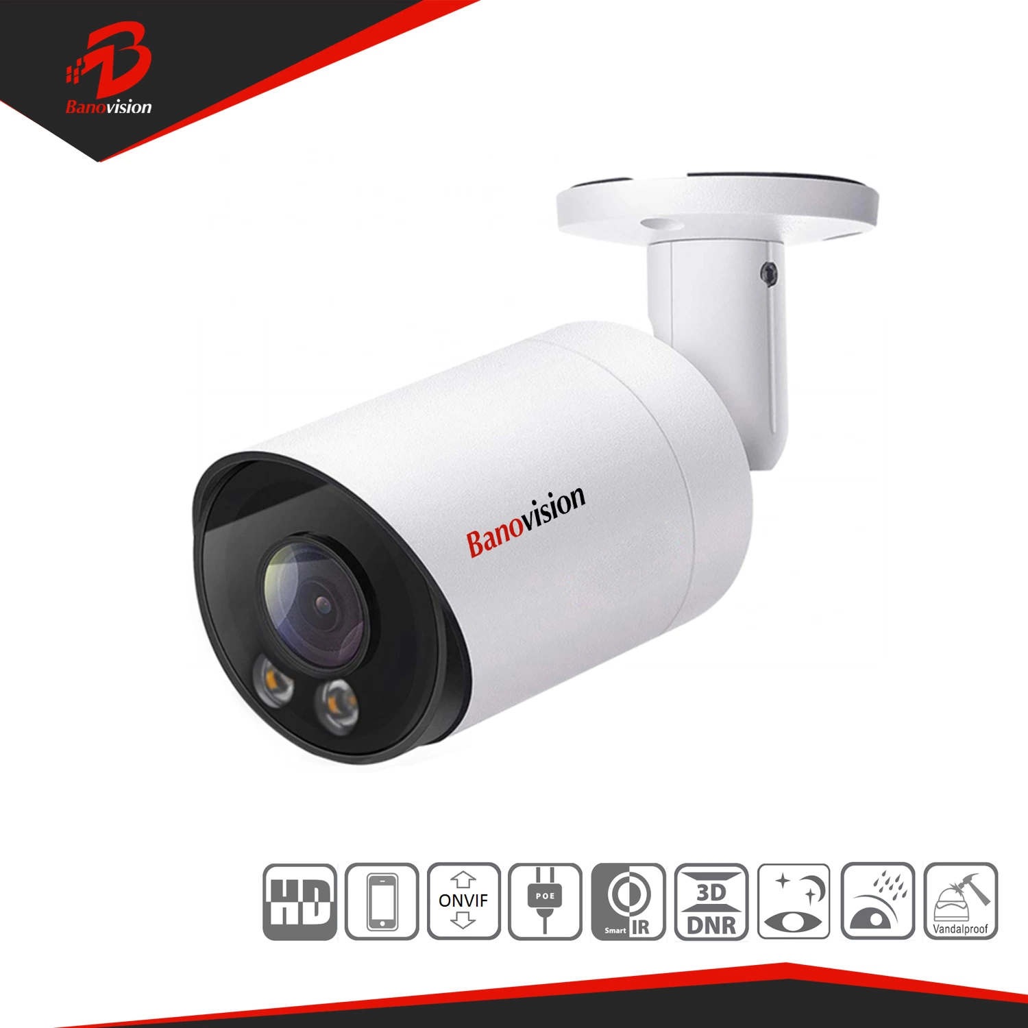 H. 265 Colorvu, 2MP/5MP/4K Warm Light Surveillance Security IP Bullet Camera From CCTV Camera Supplier