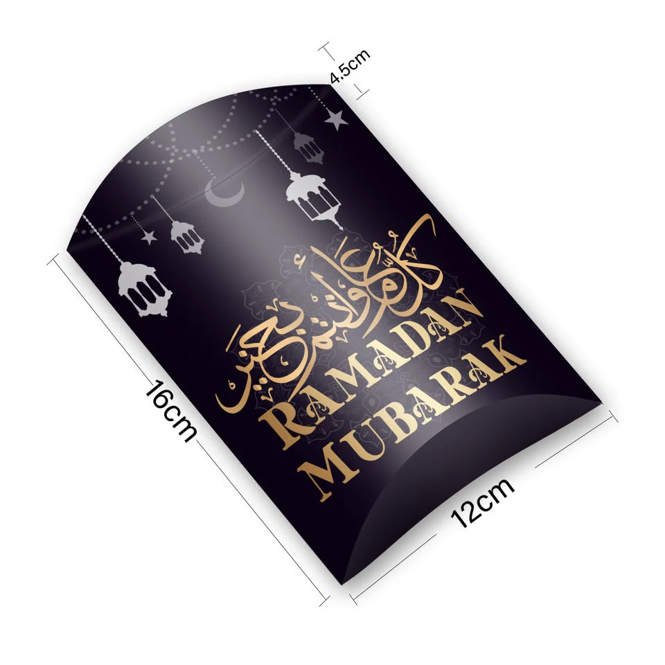 Cajas de regalo de papel Caja de regalo de papel Caja de regalo de forma de almohada personalizada Para Eid Decorations suministros de la parte