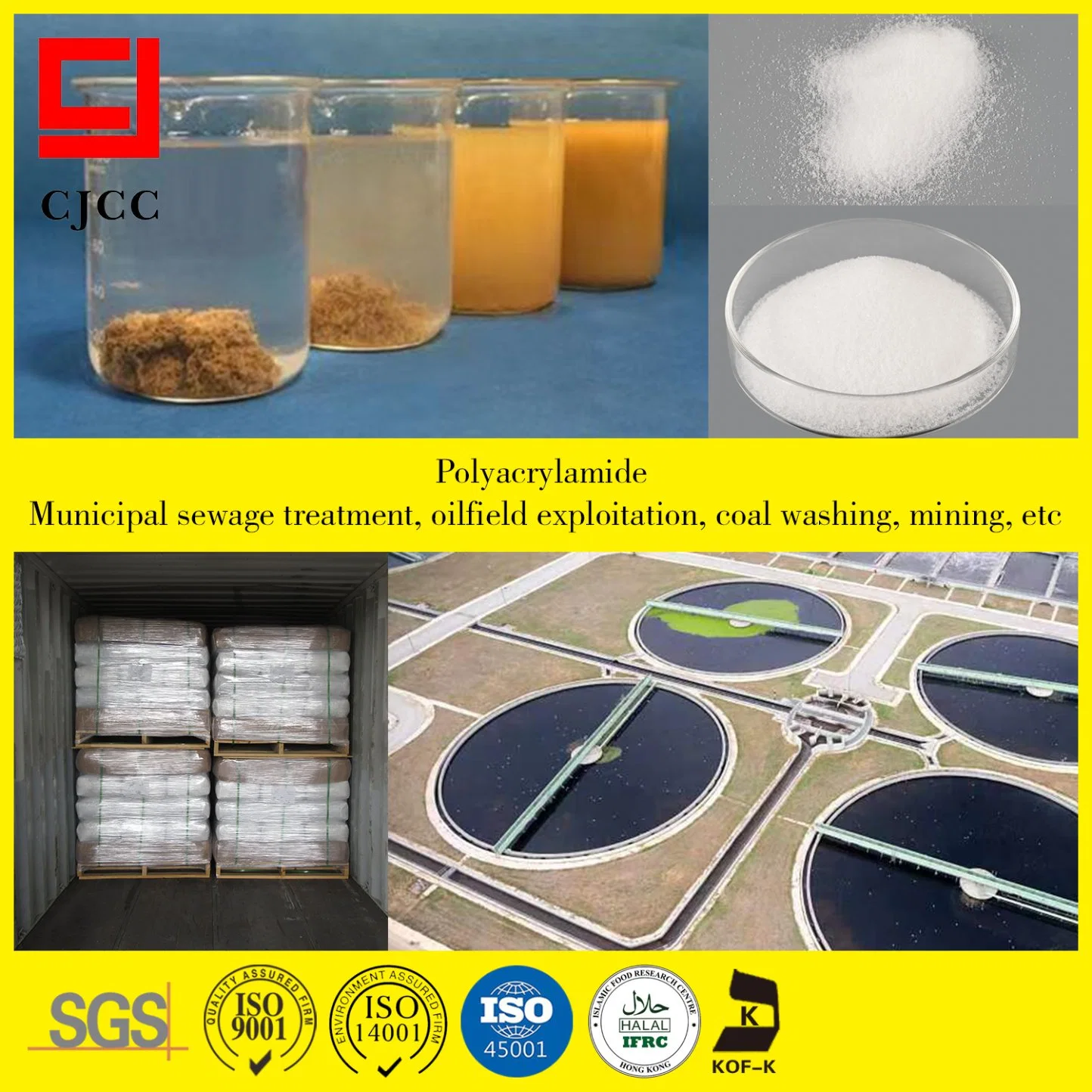 High Viscosity Flocculant Thickener Polyacrylamide PAM for Sewage Waste Water Treatment